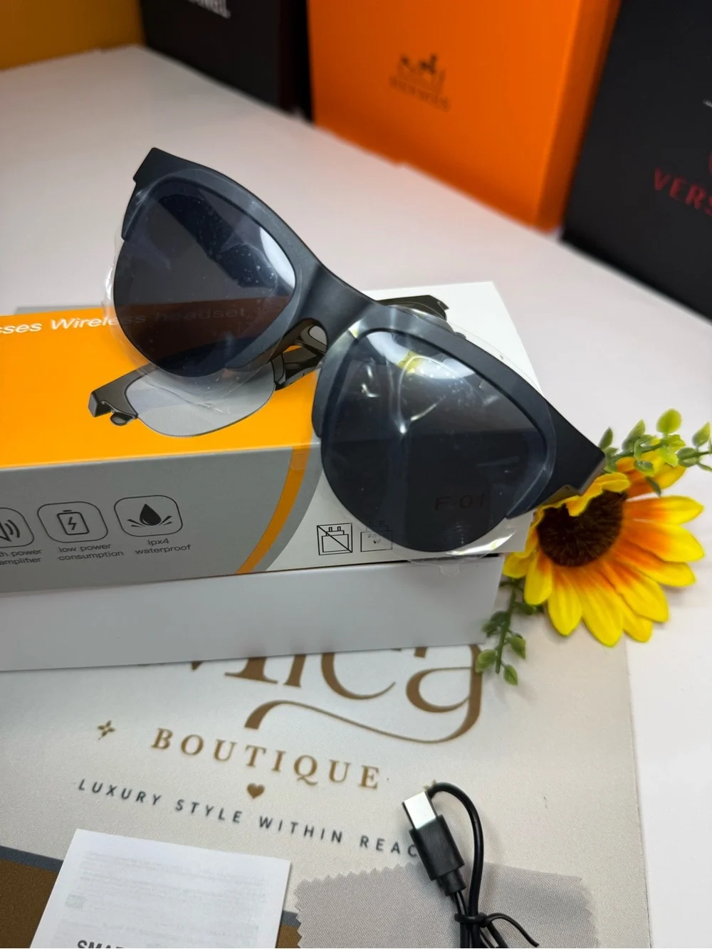 🆕F-01 Smart Wireless Headset combines stylish sunglasses w/integrated Bluetooth